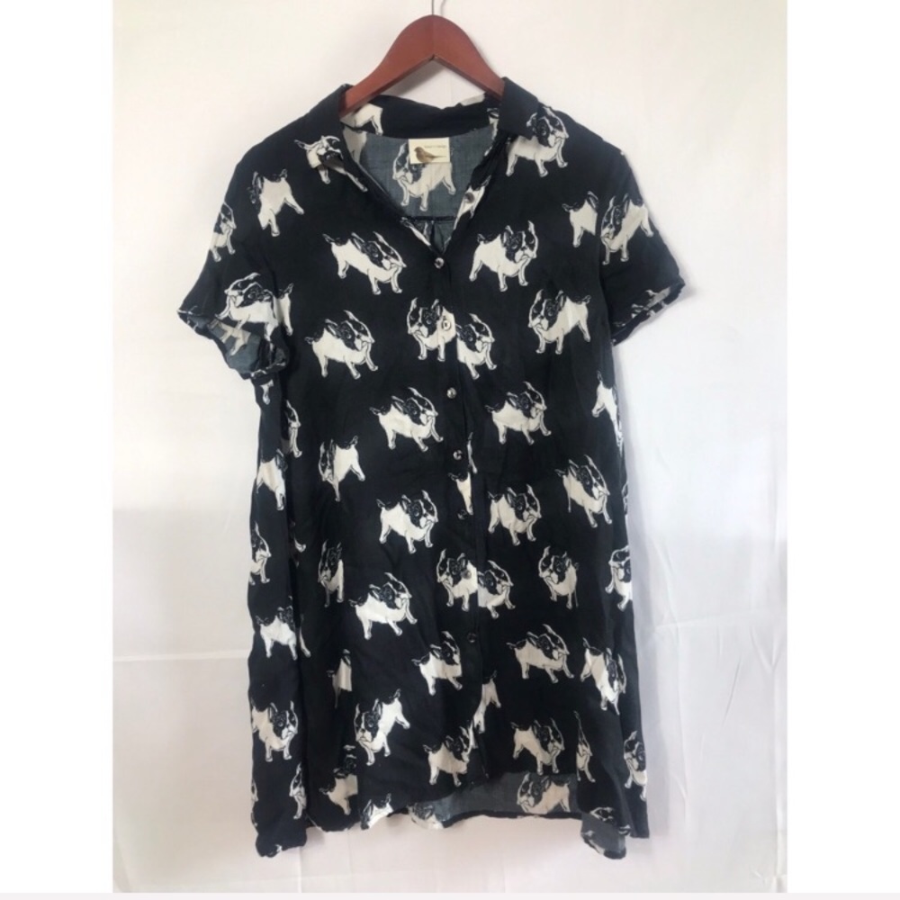 Novelty Boston Terrier graphic print dress